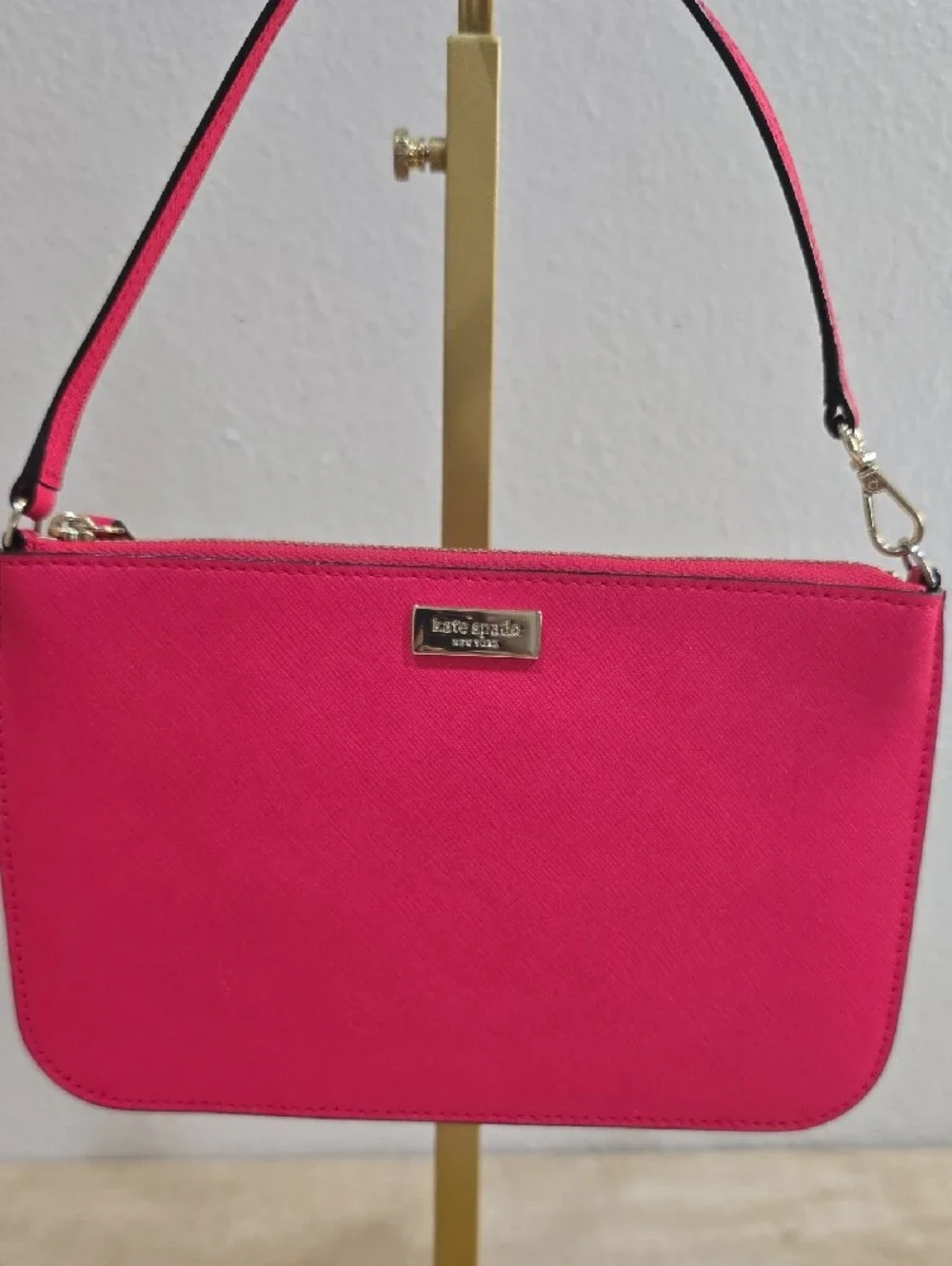 kate spade Bright Hot Pink Wristlet Clutch with Gold Hardware